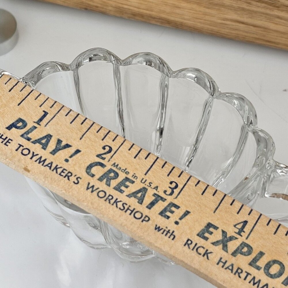 Heisey Crystolite Cream & Sugar Set 2.5" vertical ribbed art deco handle - Picture 14 of 15